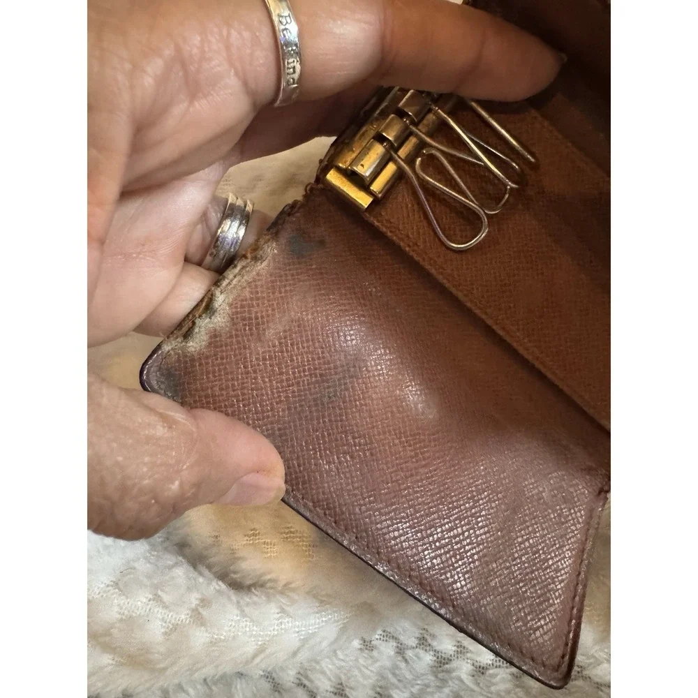 Vintage Louis Vuitton Monogram Four‎ Key Holder Made In France Authentic